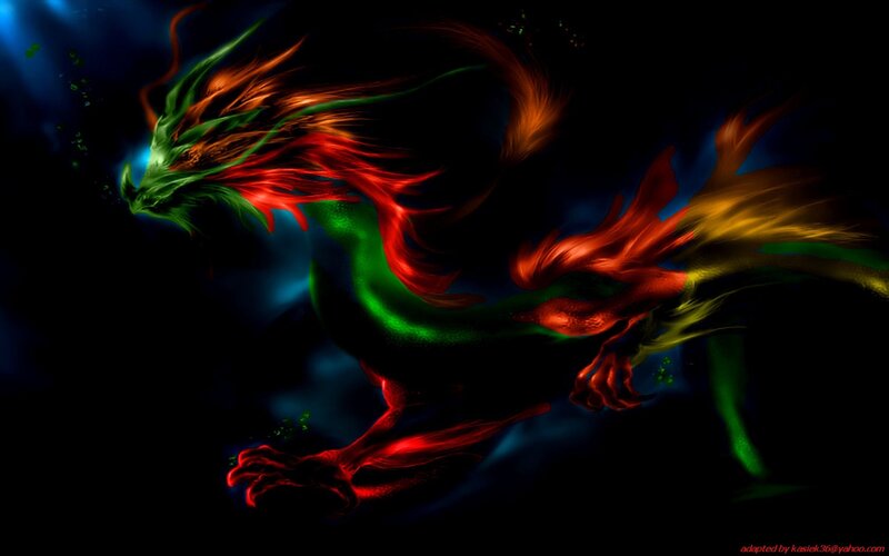 Colorful Dragon in Motion
