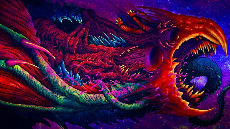 Colorful Dragon in Space — Purple