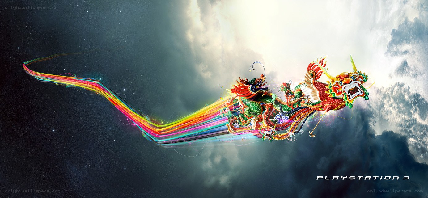 colorful dragon in space