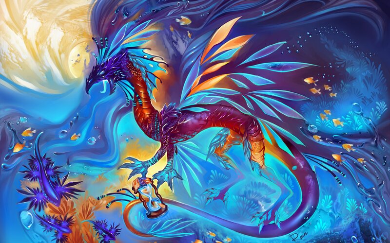 Colorful Dragon in Water