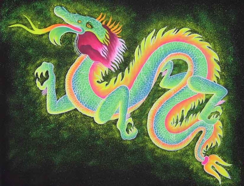 colorful dragon painting