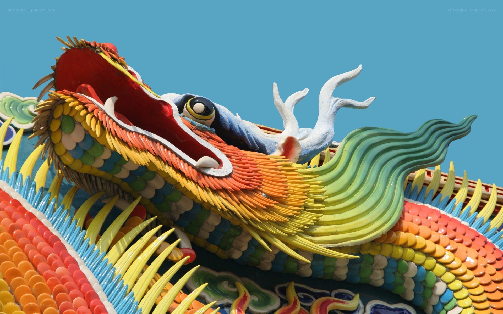 colorful dragon sculpture