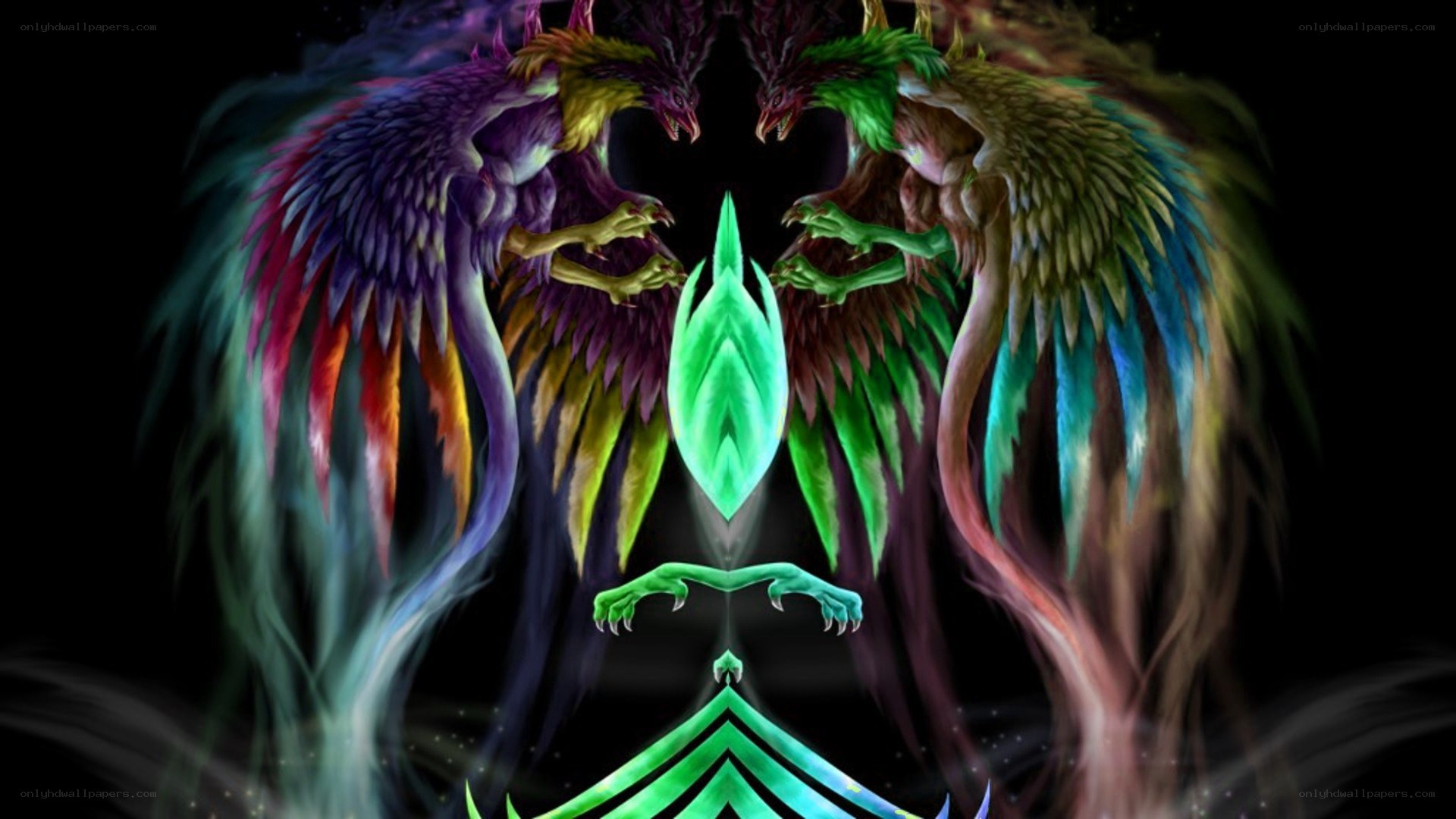 colorful dragon symmetrical artwork