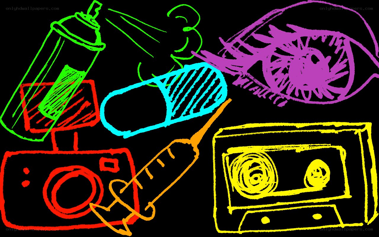 colorful drawing of objects
