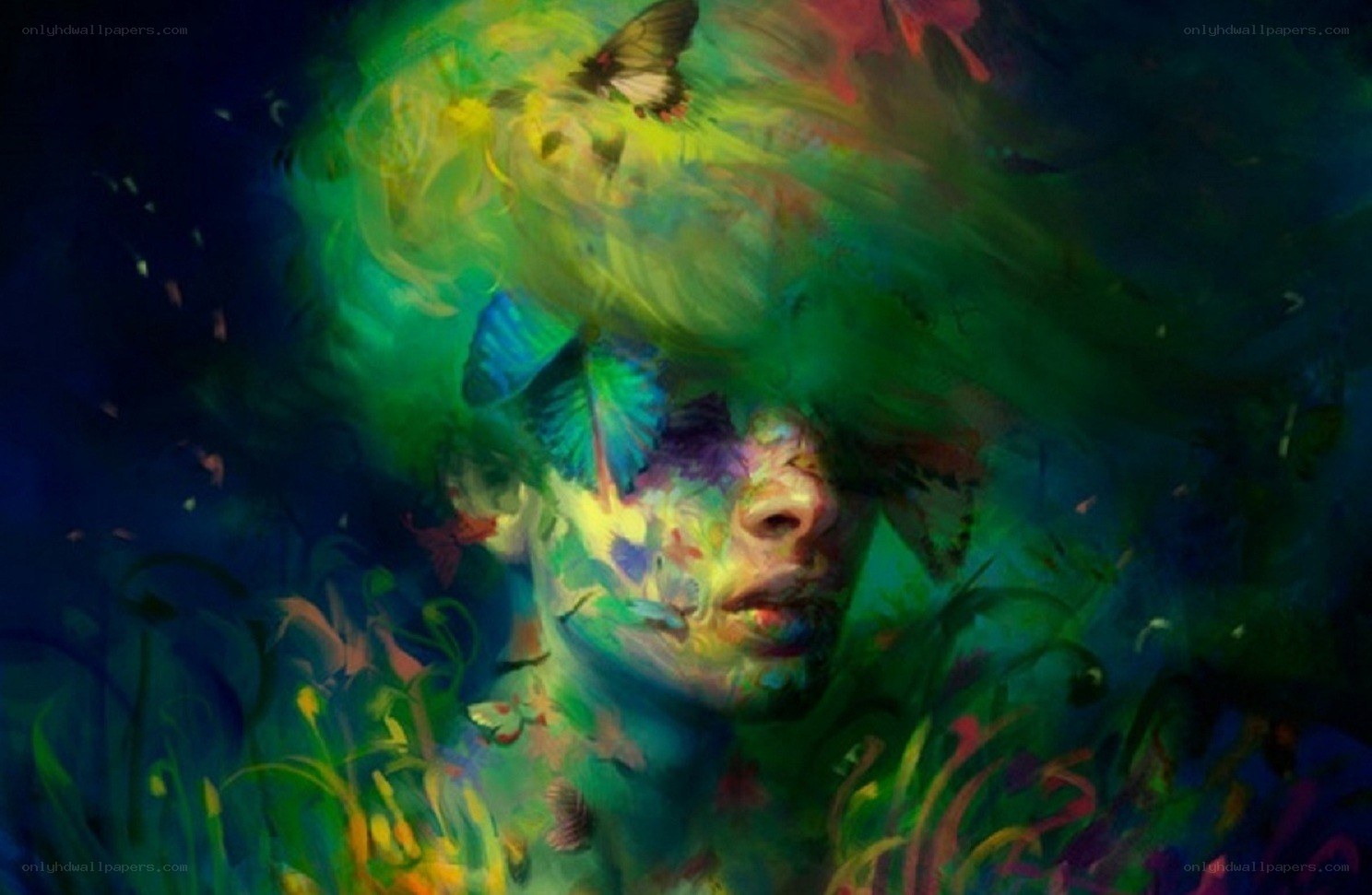 colorful dreamlike portrait