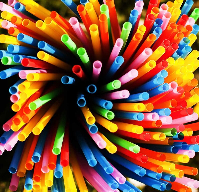 Colorful Drinking Straws — Red
