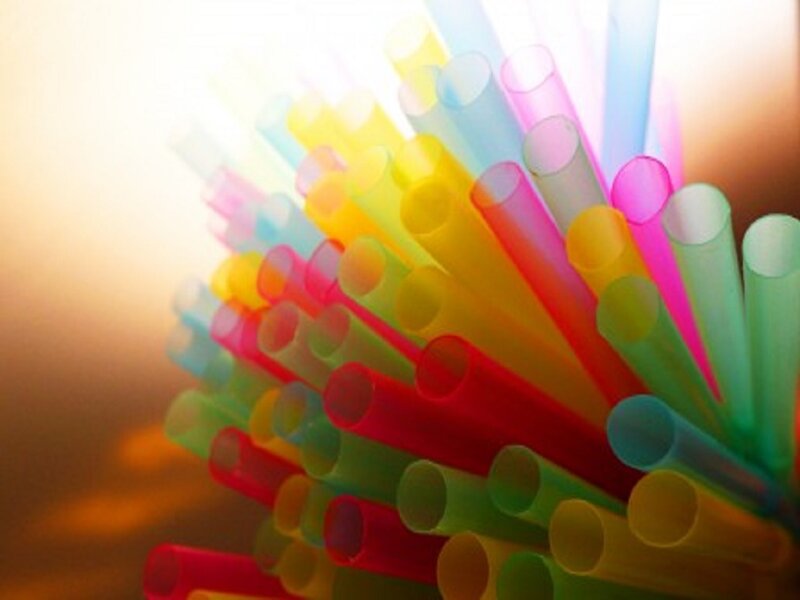 Colorful Drinking Straws — Yellow