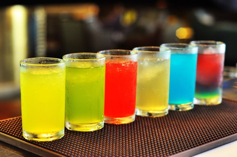 Colorful Drinks in Glasses