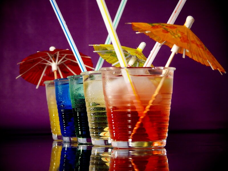 Colorful Drinks with Umbrellas