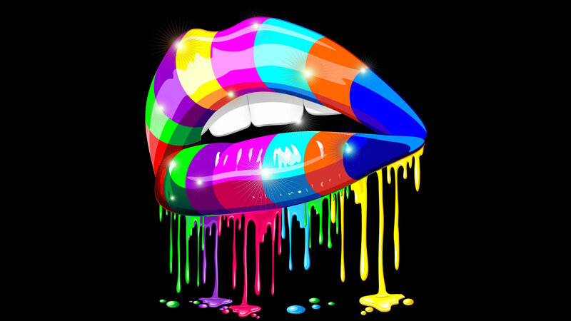 Colorful Dripping Lips