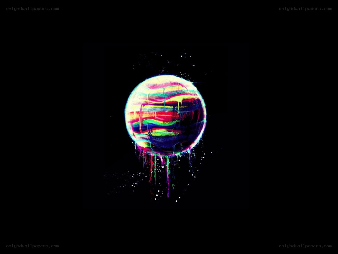 colorful dripping sphere