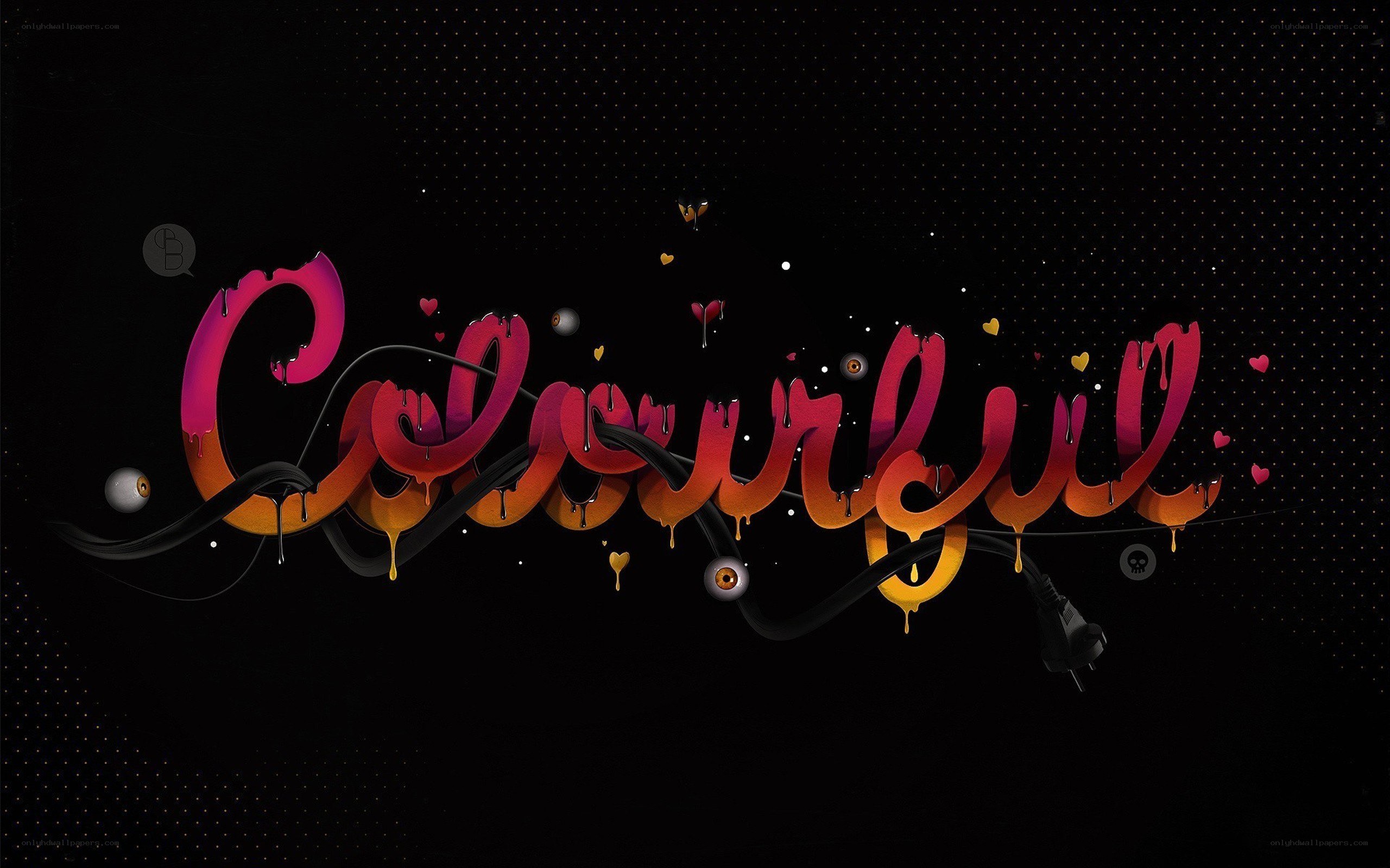 Colorful dripping text art