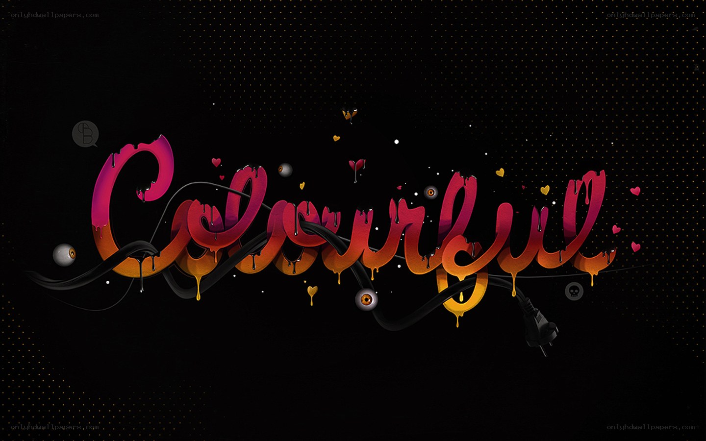 Colorful dripping text art