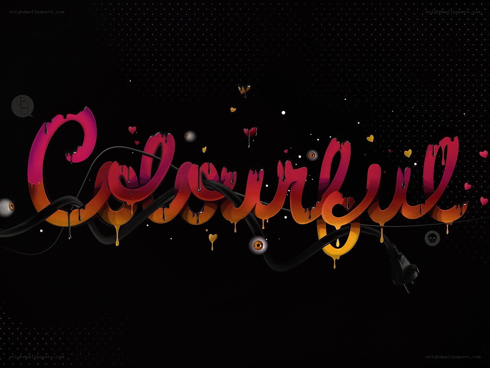 Colorful dripping text art
