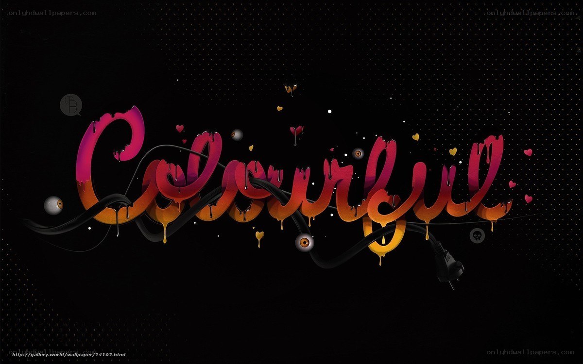 Colorful dripping text art