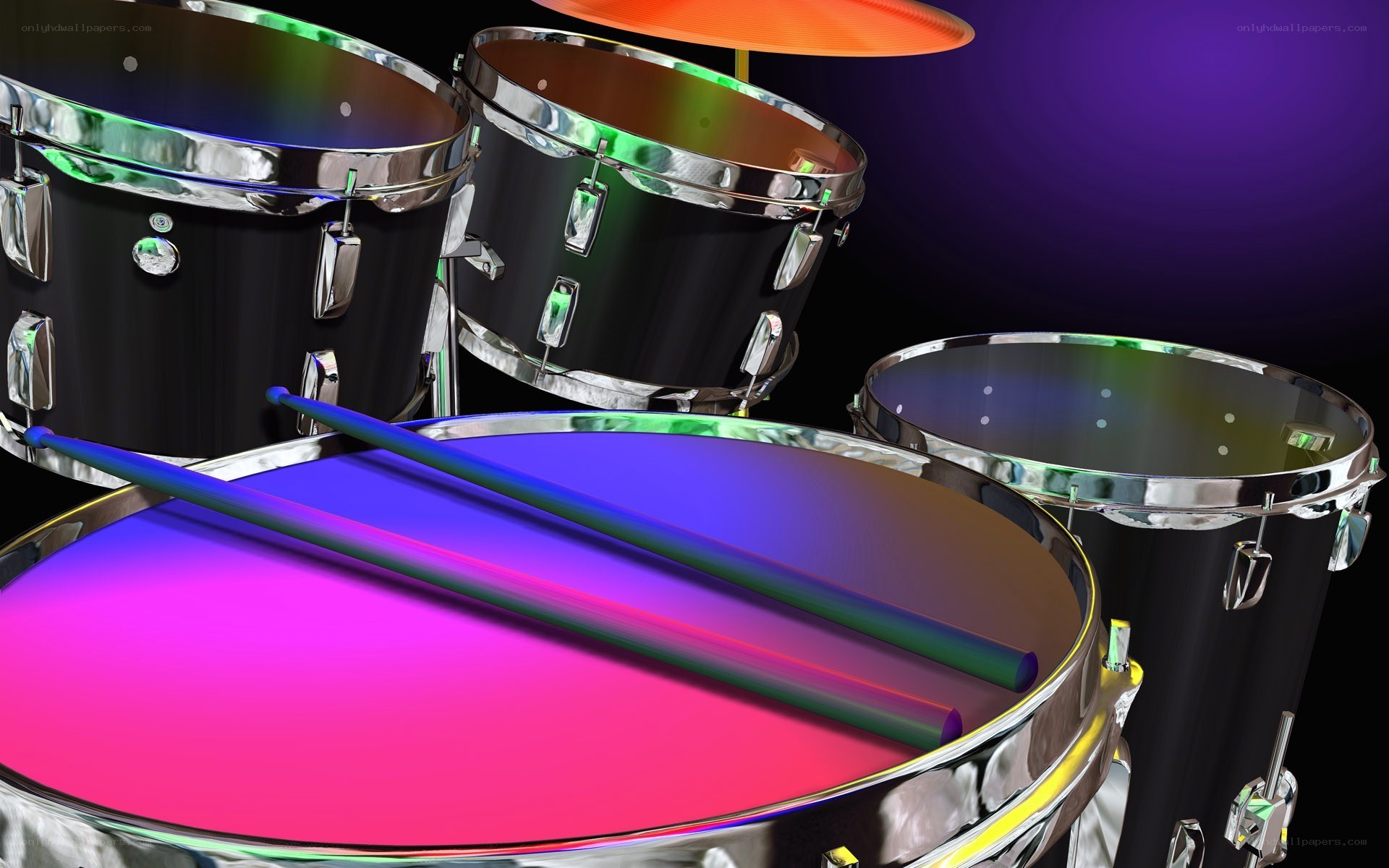 colorful drum set