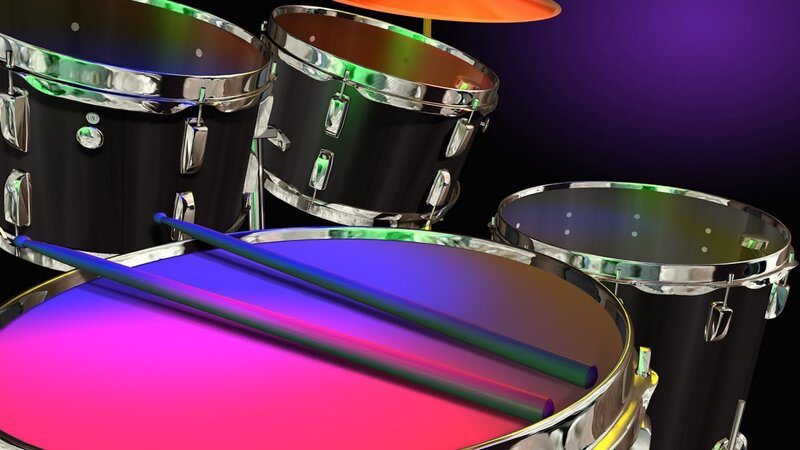 colorful drum set