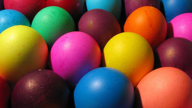 Colorful Dyed Eggs — Blue, Vibrant, Photograph