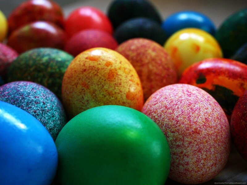 Colorful Dyed Eggs — Green