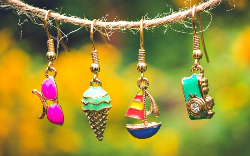 Colorful Earrings on Rope