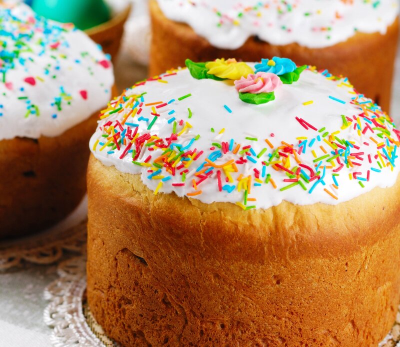 Colorful Easter breads