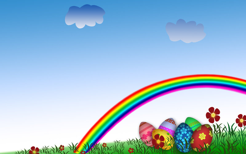 Colorful Easter Eggs — Blue, Cheerful, Spring