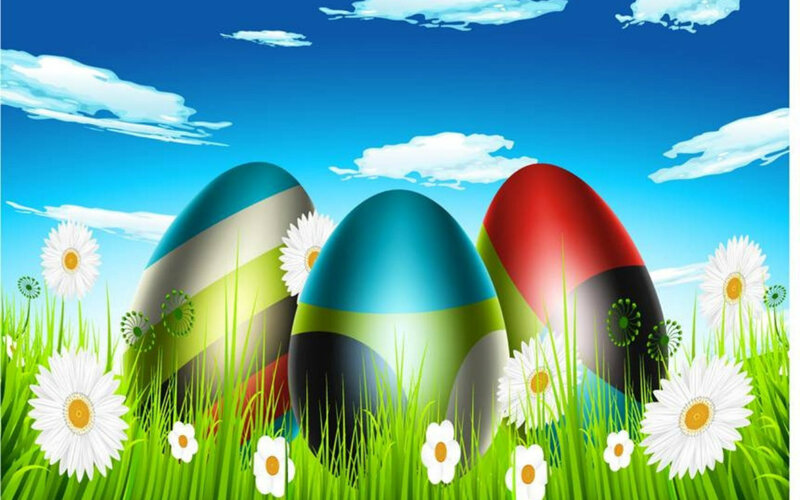 Colorful Easter Eggs — Blue, Cheerful
