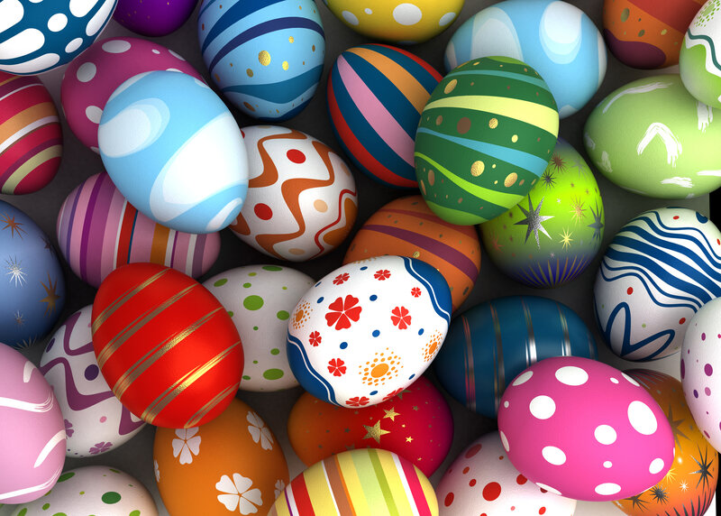 Colorful Easter Eggs — Blue, Festive, 3d Render