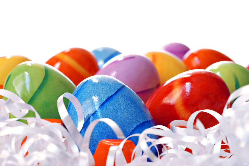 Colorful Easter Eggs — Blue, Festive, Photograph, Ribbons