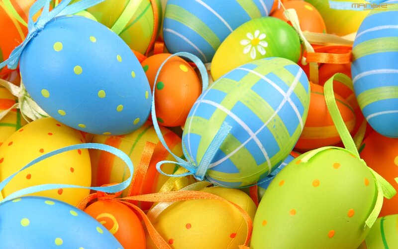 Colorful Easter Eggs — Blue, Festive, Photograph