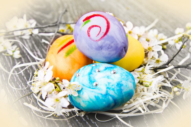 Colorful Easter Eggs — Blue, Festive, Spring, Photograph