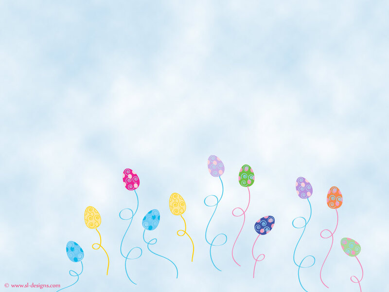 Colorful Easter Eggs — Blue, Playful