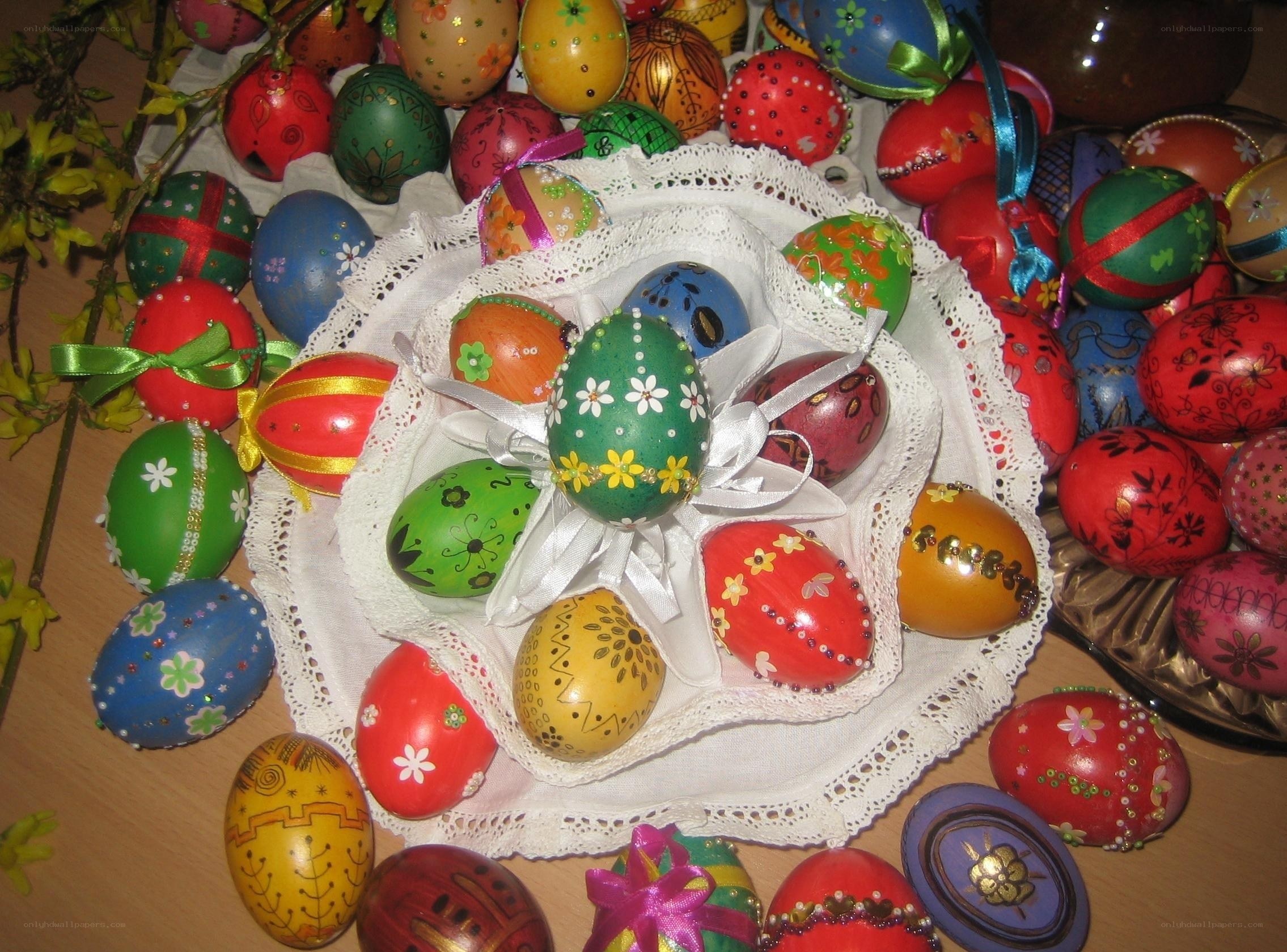 Colorful Easter eggs display