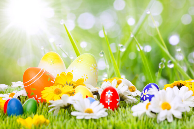 Colorful Easter Eggs — Green, Bright