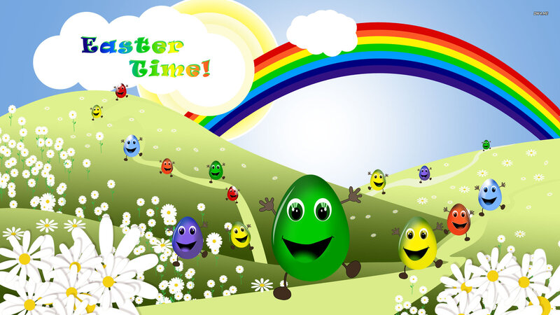 Colorful Easter Eggs — Green, Cheerful, Morning