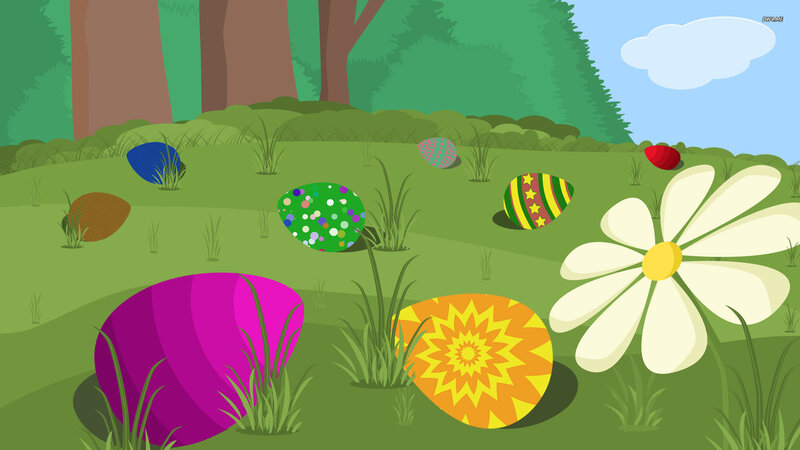 Colorful Easter Eggs — Green, Cheerful, Spring, Digital Art, Flower