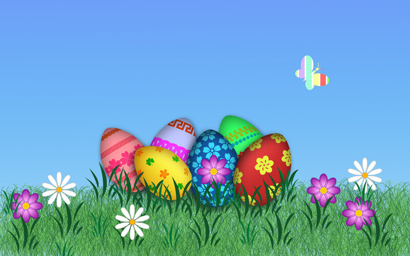 Colorful Easter Eggs — Green, Cheerful, Spring, Digital Art