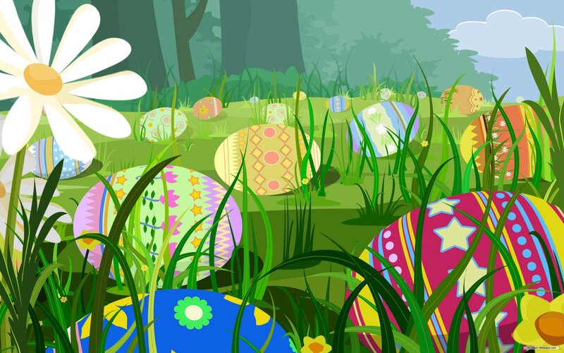 Colorful Easter Eggs — Green, Cheerful, Spring, Illustration