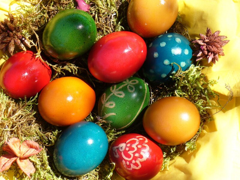 Colorful Easter Eggs — Green, Festive, Afternoon