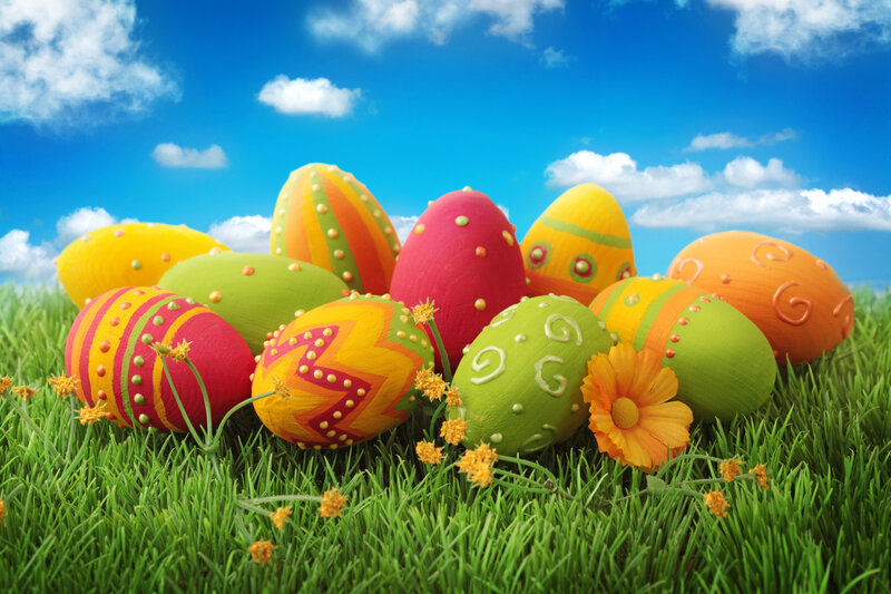 Colorful Easter Eggs — Green, Festive, Spring, 3d Render