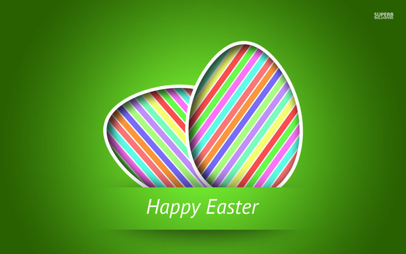 Colorful Easter Eggs — Green, Festive, Vector Art, Text