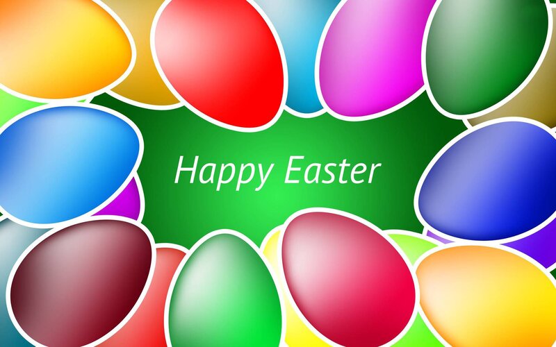 Colorful Easter Eggs — Green, Festive, Vector Art