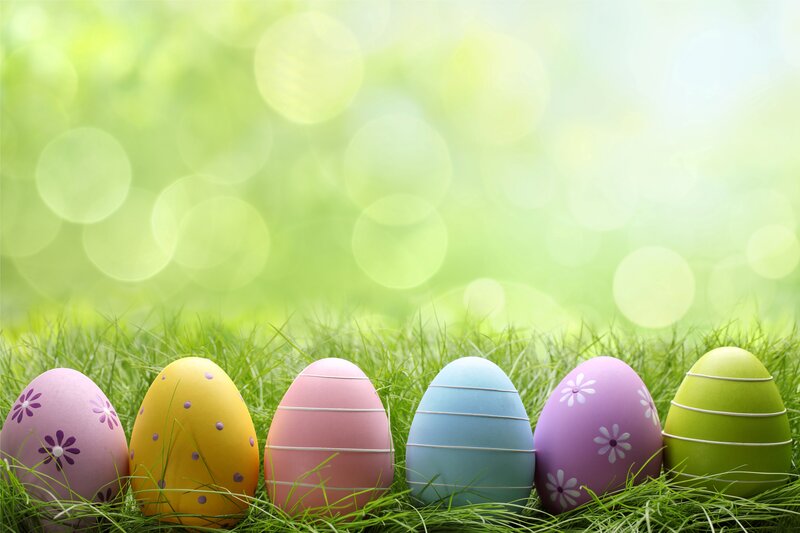 Colorful Easter Eggs — Green, Serene, Spring, Photograph, Grass