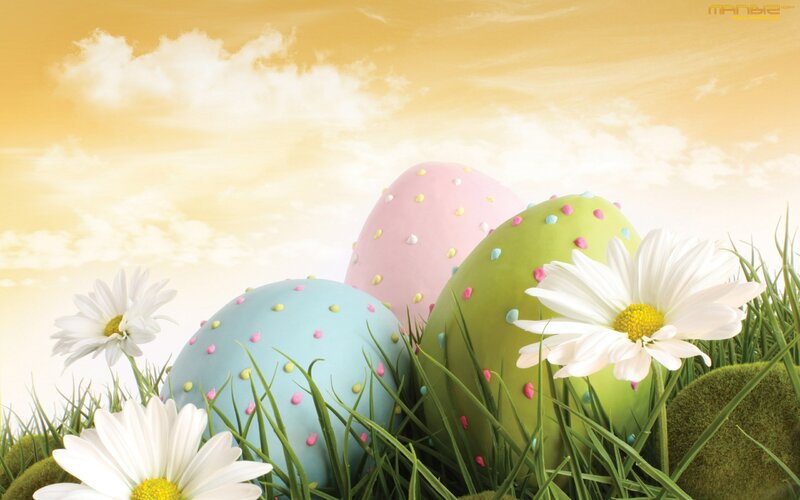 Colorful Easter Eggs — Green, Serene, Spring