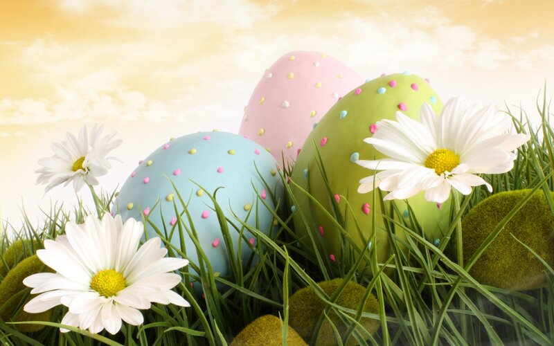 Colorful Easter Eggs — Green, Serene