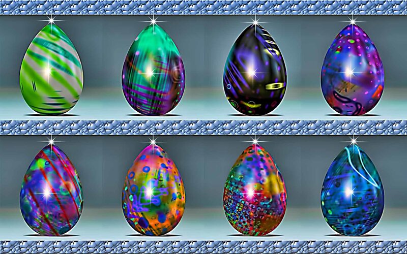 Colorful Easter eggs on display