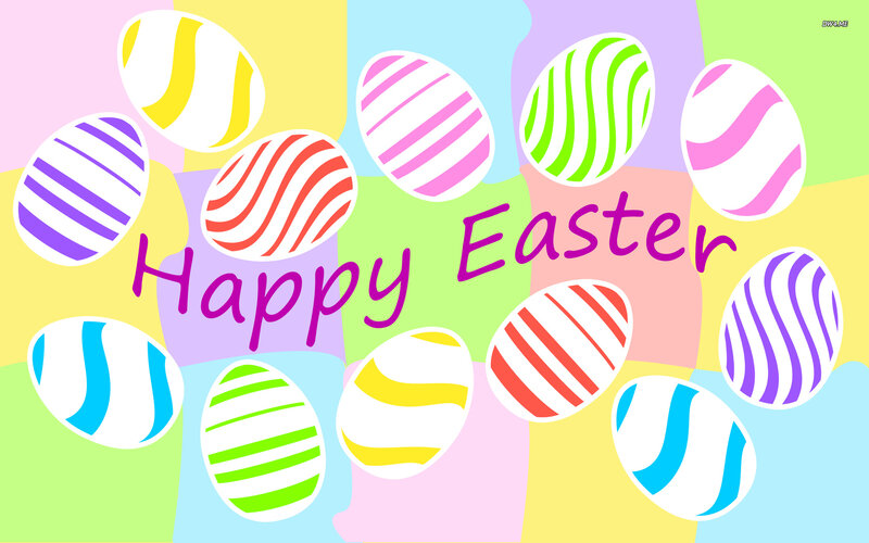 Colorful Easter Eggs — Pink, Festive, Illustration, Text