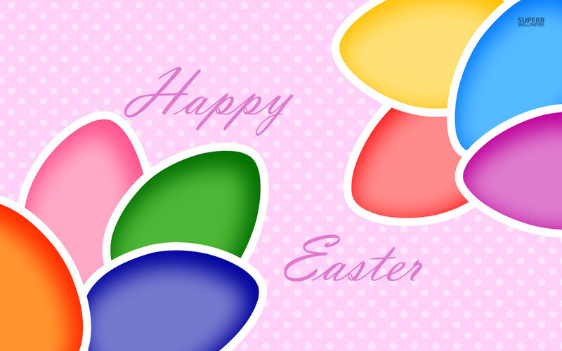 Colorful Easter Eggs — Pink, Festive, Vector Art