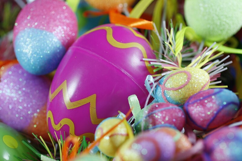 Colorful Easter Eggs — Purple, Festive, Photograph