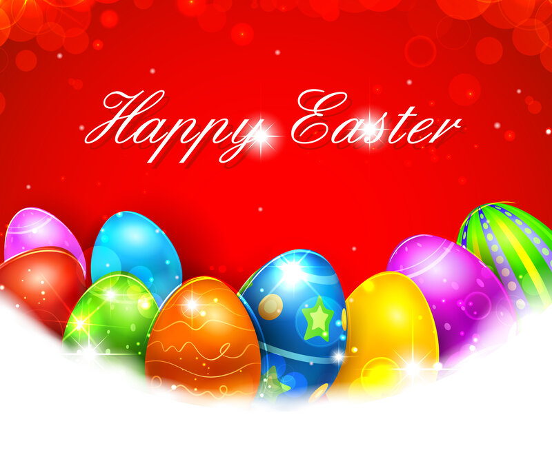 Colorful Easter Eggs — Red, Festive